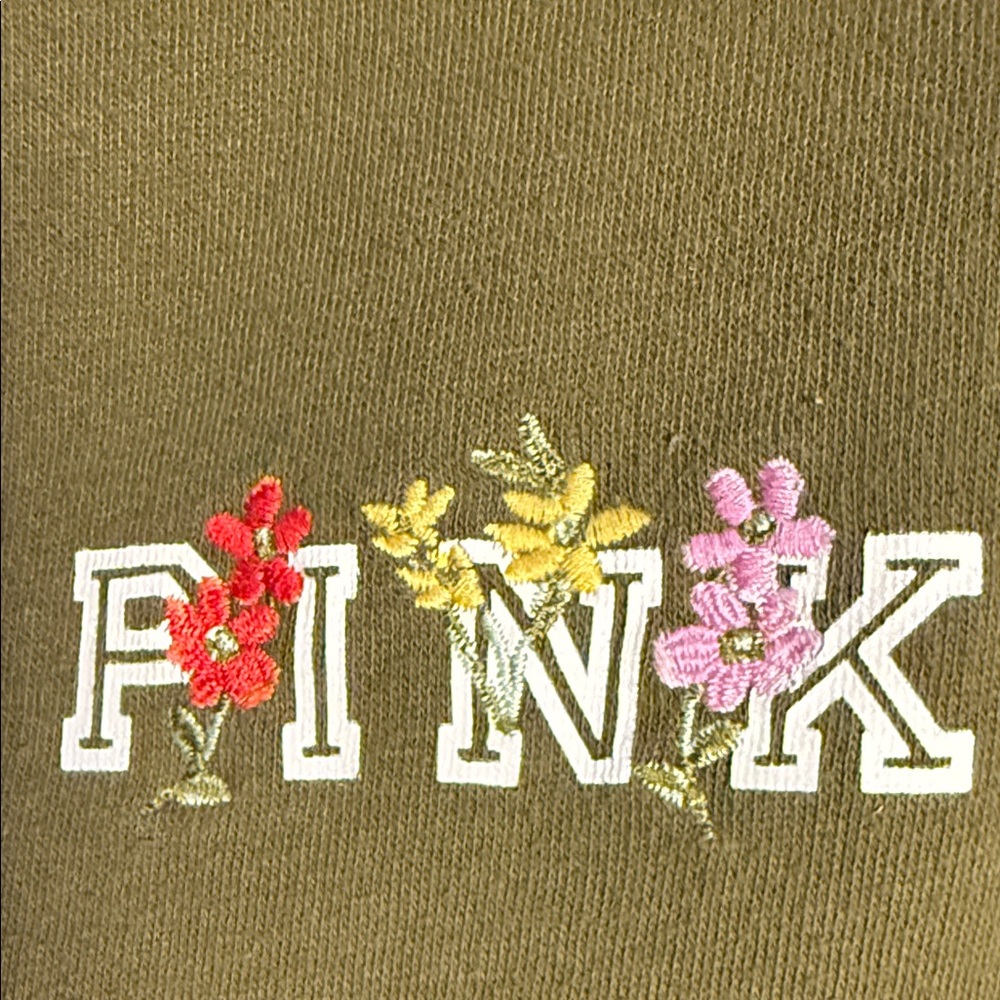 PINK Victoria's Secret woman’s Olive Hoodie Jacket - Picture 3 of 8